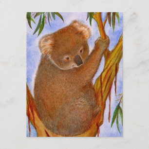Sweet Koala Bear In A Tree Birthday Invitation