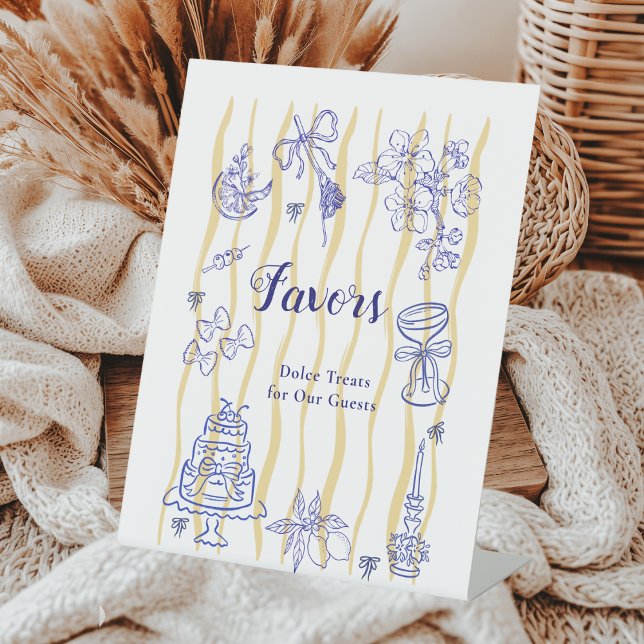 Sweet La Dolce Vita Italian Bridal Shower Favors  Pedestal Sign (Creator Uploaded)