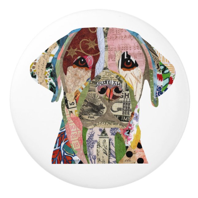 Sweet Labrador Retriever Dog Greeting Card Ceramic Knob (Front)