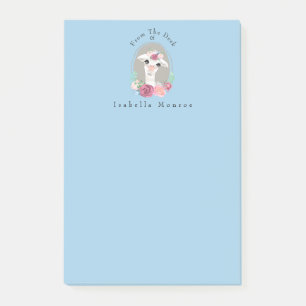 Sweet Lady Llama With Roses Post-it Notes
