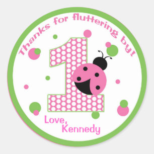 Sweet Ladybug First Birthday Sticker