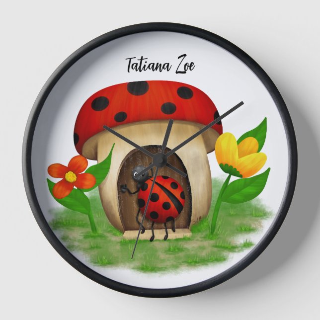 Sweet Ladybug Friend Wall Clock (Front)