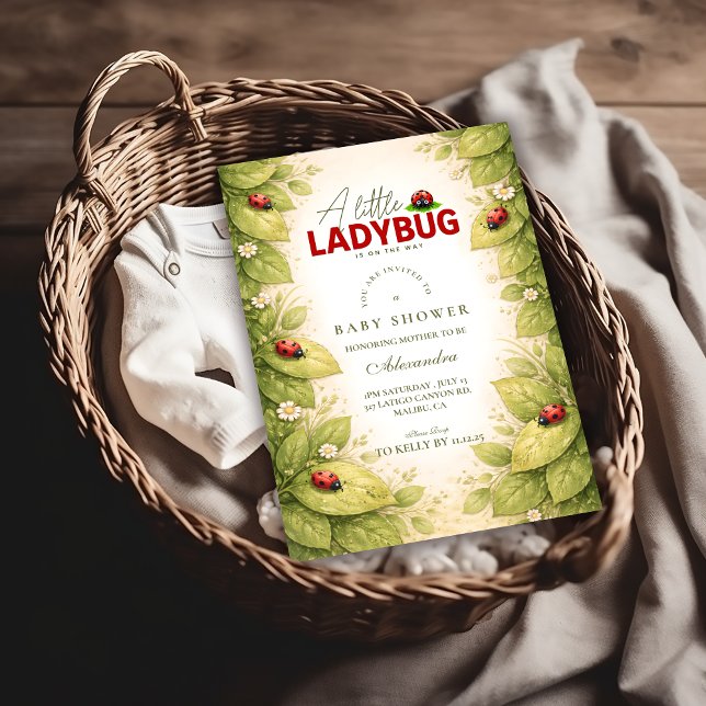 Sweet Ladybug Spring Baby Shower Invitation (Creator Uploaded)