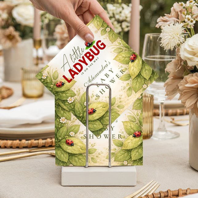 Sweet Ladybug Spring Baby Shower Napkin (Creator Uploaded)