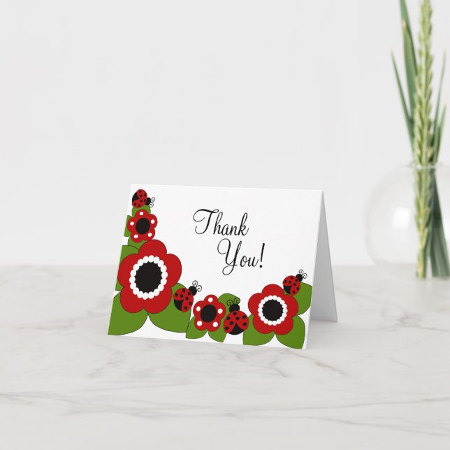Sweet Ladybug Thank You Note (Front)