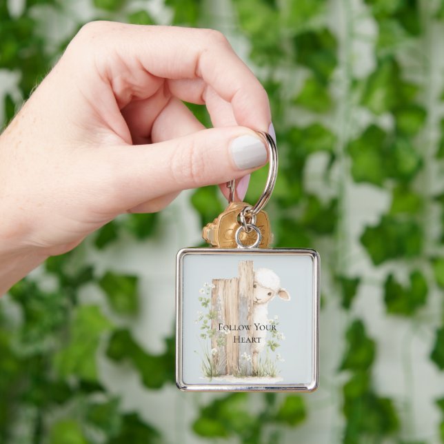 Sweet Lamb Flowers Gate Key Ring (Hand)