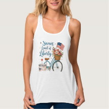 Sweet Land of Liberty Patriotic Bicycle Floral USA