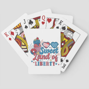 SWEET LAND OF LIBERTY patriotic Playing Cards