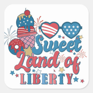 SWEET LAND OF LIBERTY patriotic                    Square Sticker