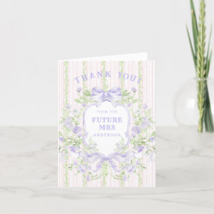 Sweet Lavender Floral Bridal Shower Crest Thank You Card