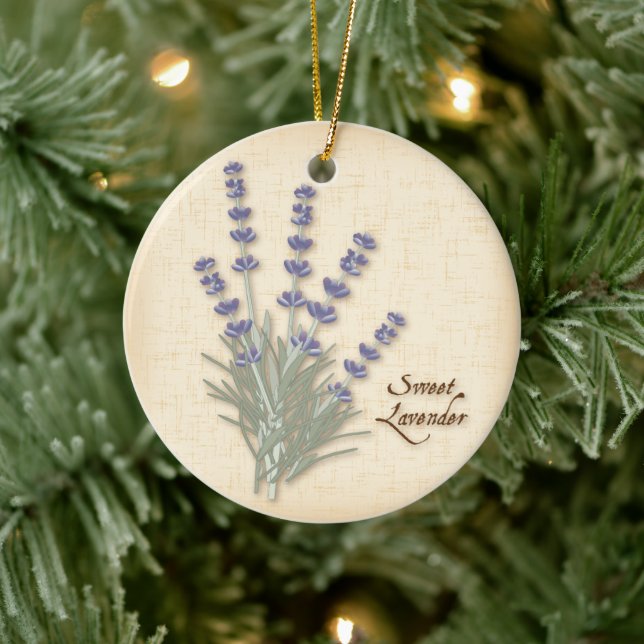 Sweet Lavender Herb and Flowers Ceramic Tree Decoration (Tree)