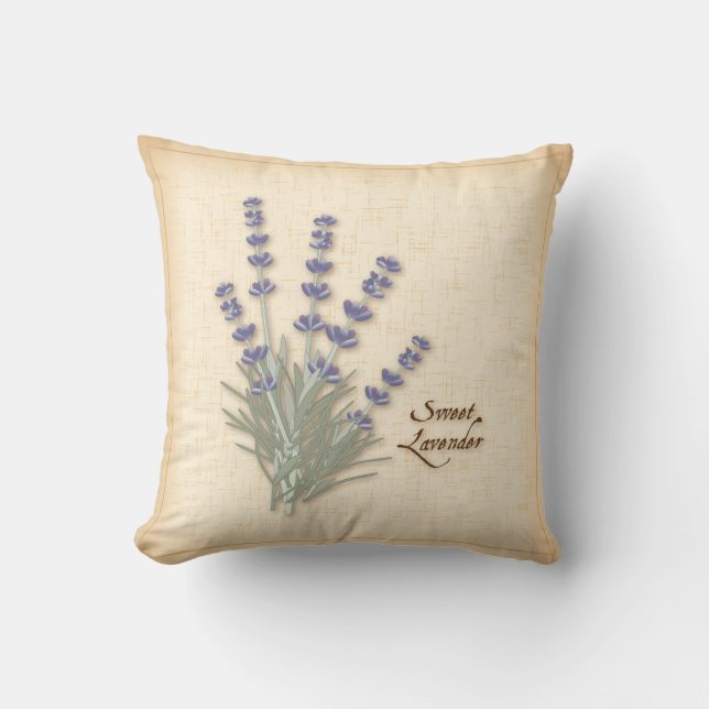 Sweet Lavender Throw Pillow (Front)
