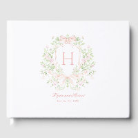 Sweet Leaf Crest w/ Pink Bows | Monogram Wedding