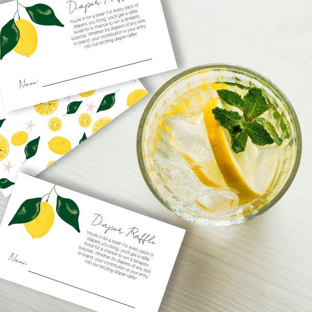 Sweet lemon baby shower Diaper Raffle Enclosure Card (Creator Uploaded)