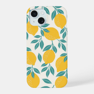 Sweet Lemon Branches Pattern iPhone 15 Case