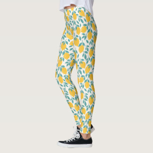 Sweet Lemon Branches Pattern Leggings