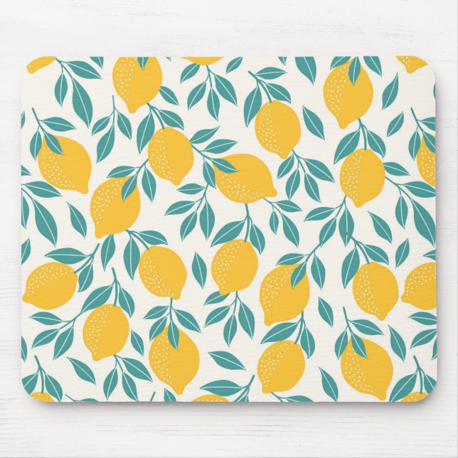 Sweet Lemon Branches Pattern Mouse Mat (Front)