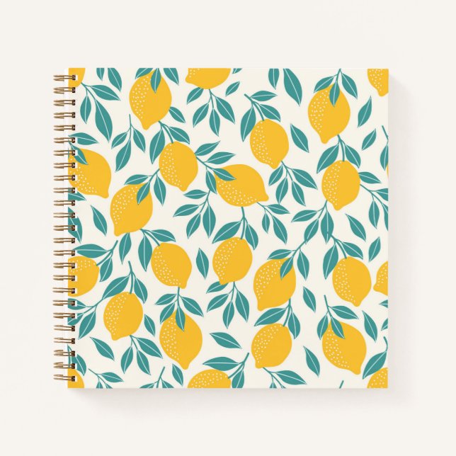 Sweet Lemon Branches Pattern Notebook (Front)