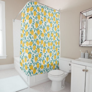 Sweet Lemon Branches Pattern Shower Curtain