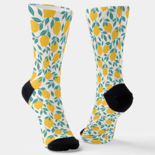 Sweet Lemon Branches Pattern Socks