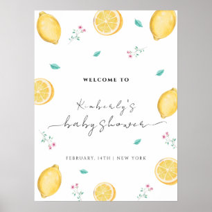 Sweet Lemon Citrus Fruit Baby Shower Welcome  Poster