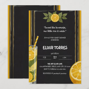 Sweet Lemonade Chalkboard Stand Baby Shower Invitation