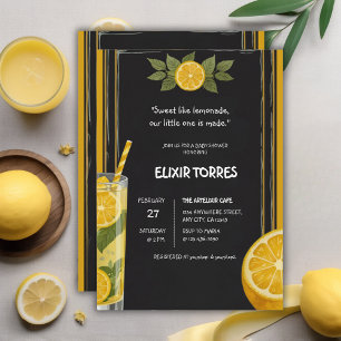 Sweet Lemonade Chalkboard Stand Baby Shower Invitation