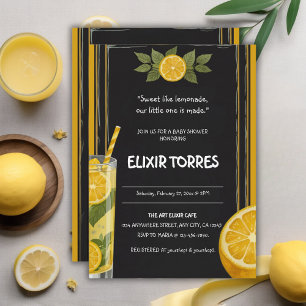 Sweet Lemonade Chalkboard Stand Baby Shower Invitation