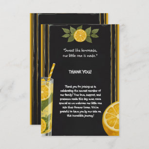 Sweet Lemonade Chalkboard Stand Baby Shower Thank You Card