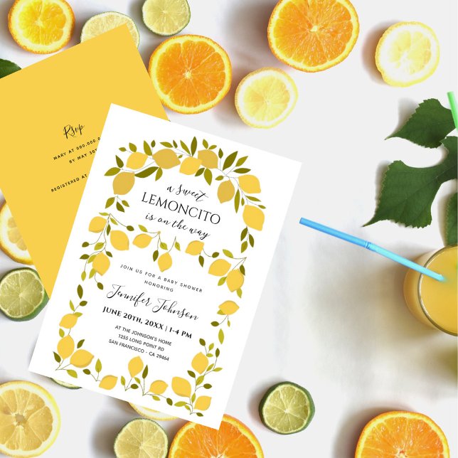 Sweet Lemoncito Boho Citrus Baby Shower Invitation (Creator Uploaded)
