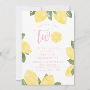 Sweet Lemons 2nd Birthday Invitation