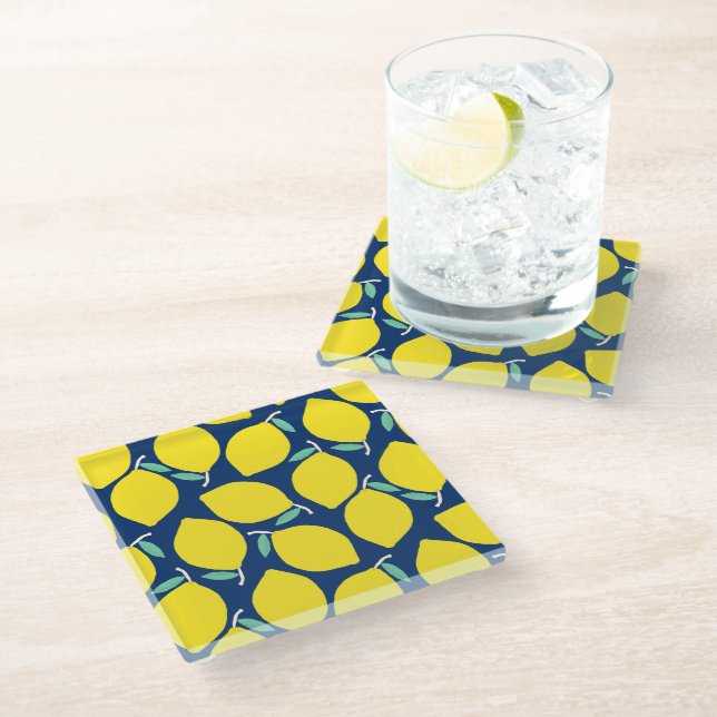 Sweet Lemons Glass Coaster (Angled)