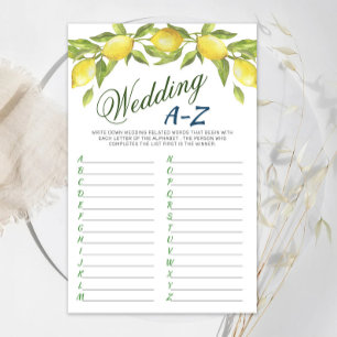 Sweet Lemons & Greenery Chic Bridal Shower Game