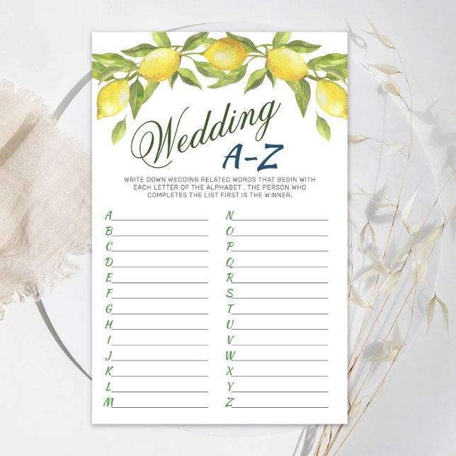 Sweet Lemons & Greenery Chic Bridal Shower Game (Creator Uploaded)