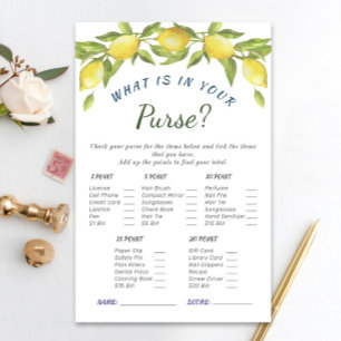 Sweet Lemons & Greenery Chic Bridal Shower Game