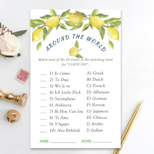 Sweet Lemons & Greenery Chic Bridal Shower Game