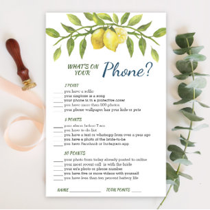 Sweet Lemons & Greenery Chic Bridal Shower Game