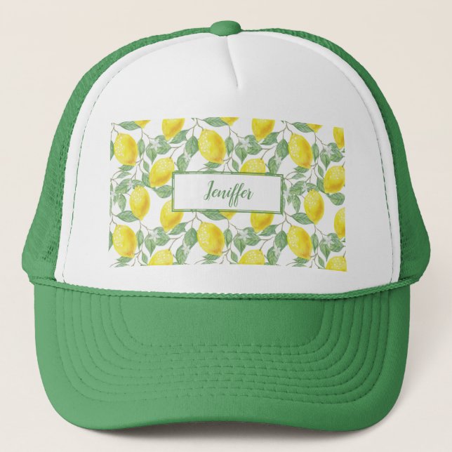 Sweet lemons yellow summer.                      trucker hat (Front)