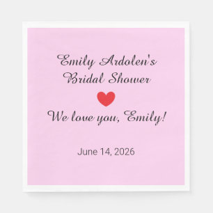 Sweet Letters:  Pink Bridal Shower Napkin