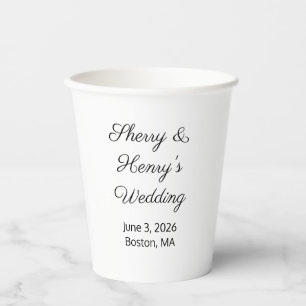 Sweet Letters White & Black: Wedding Paper Cups