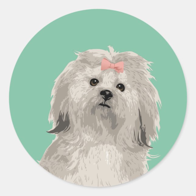 Sweet Lhasa Apso Sticker for Dog Lovers (Front)
