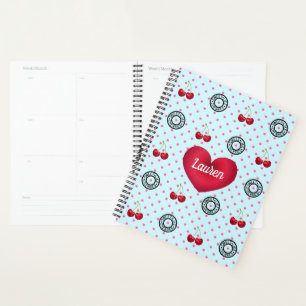 SWEET LIKE CHERRIES Retro Vintage Pattern Heart 4 Planner
