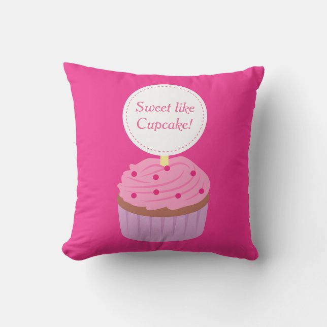 Sweet like Cupcake, Pink, For Girls Cushion (Front)