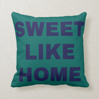 Sweet like home green and dark blue pillow design