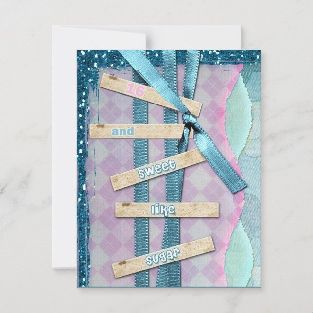 Sweet Like Sugar Sweet 16 Party Invitations (Front)