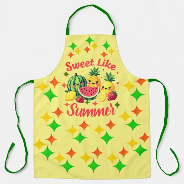 Sweet Like Summer Cute Kawaii Fruit Kitchen Apron (Front)