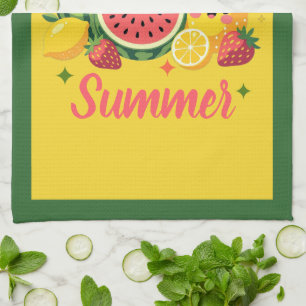 Sweet Like Summer Watermelon Strawberry pineapple Tea Towel
