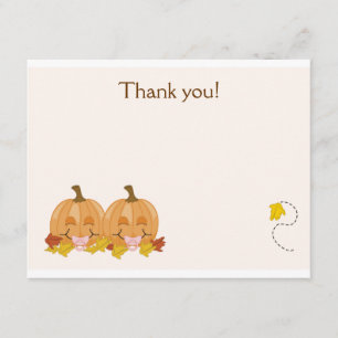 Sweet Lil Pumpkins Flat Thank you note invitation