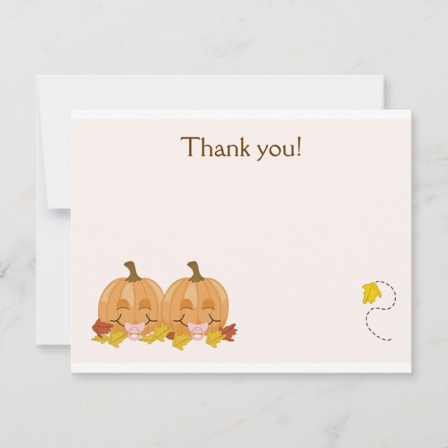 Sweet Lil Pumpkins Flat Thank you note invitation (Front)