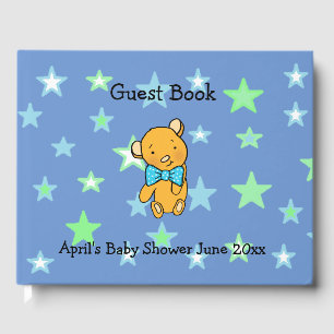 Sweet Lil Teddy Bear Boy's Baby Shower Guest Book